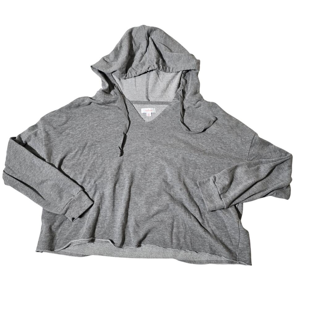 Colsie Gray Hooded Long Sleeve Crop Sweater Size XL